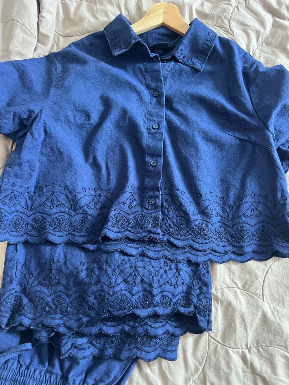 Roller Rabbit x Target Navy Blue Cropped Top & Pants Set